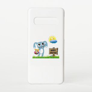 Coque Samsung Galaxy S10 Le lapin de Pâques souhaite un Joyeux Pâques