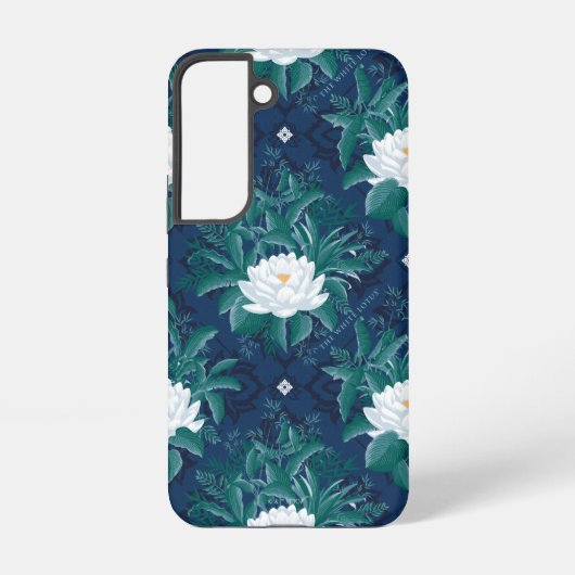 Coque Samsung Galaxy Le Motif blanc Lotus Midnight Lotus (Verso)