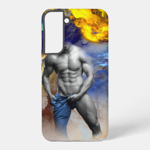 Coque Samsung Galaxy le physique d'homme musclé en nuances de gris de S