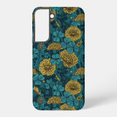 Coque Samsung Galaxy Le pré en jaune et bleu (Verso)