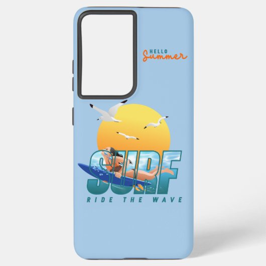 Coque Samsung Galaxy Le Surfeur Chevauche la Vague | (F) (Verso)
