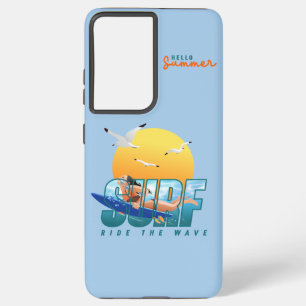 Coque Samsung Galaxy Le surfeur chevauche la vague   (F)