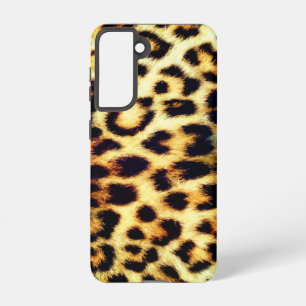 Coque Samsung Galaxy Leopard Cheetah Print Faux Fur