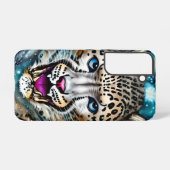Coque Samsung Galaxy Léopard des neiges Steampunk (Verso Horizontal)