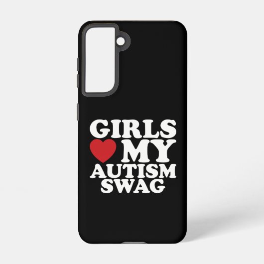 Coque Samsung Galaxy Les filles aiment mon autisme Swag Sensibilisation (Verso)