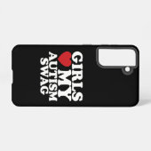 Coque Samsung Galaxy Les filles aiment mon autisme Swag Sensibilisation (Verso Horizontal)