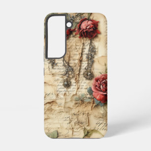 Coque Samsung Galaxy Lettre d'amour florale Antique Nostalgique