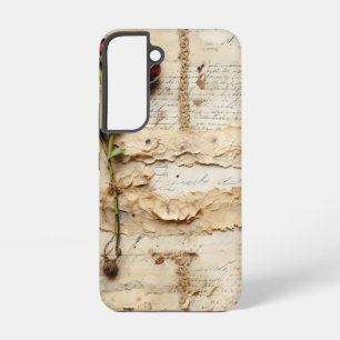 Coque Samsung Galaxy Lettre d'amour florale vintage intemporelle
