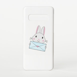 Coque Samsung Galaxy S10 Lettre d'amour mignonne et belle lapin tenant