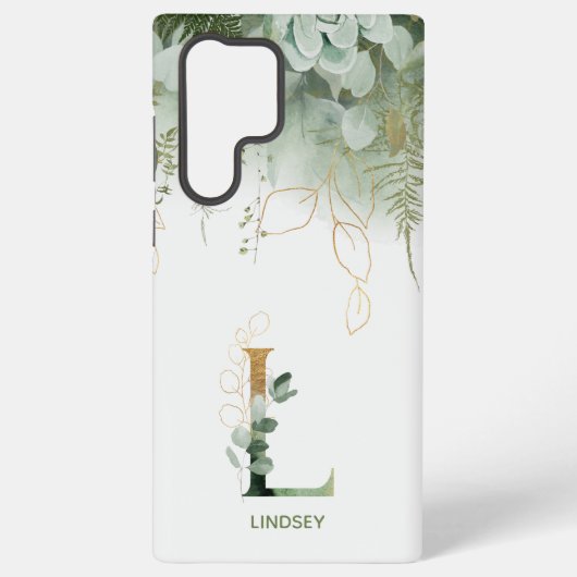 Coque Samsung Galaxy Lettre élégante L Fern & Eucalyptus (Verso)
