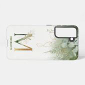Coque Samsung Galaxy Lettre M Elegant Aquarelle Verdure (Verso Horizontal)