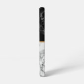 Coque Samsung Galaxy Lettre monogramme Pierre noire blanche et marbre (Côté gauche)