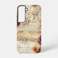 Lettre vintage d'amour parchemin avec fleurs (8)
