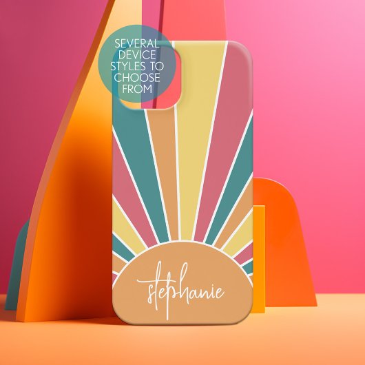 Coque Samsung Galaxy Lever de soleil à bande rétro - pastel rainbow scr