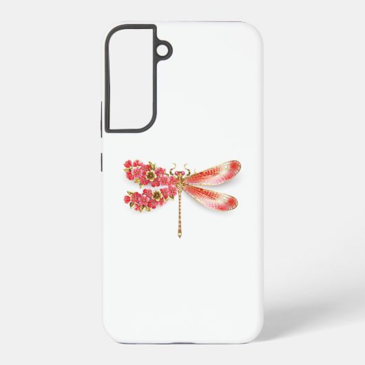 Coque Samsung Galaxy Libellule fleur avec bijoux sakura (Verso)