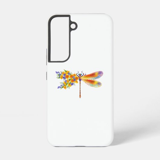 Coque Samsung Galaxy Libellule Fleur Jaune (Verso)