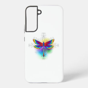 Coque Samsung Galaxy Libellule Polygonal Arc-en-Ciel