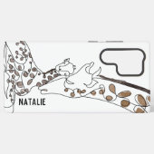 Coque Samsung Galaxy Ligne Giraffe moderne Art Nom Blanc (Verso Horizontal)