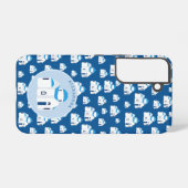 Coque Samsung Galaxy L'île grecque Santorin Blue Dome Eglise Monogramme (Verso Horizontal)