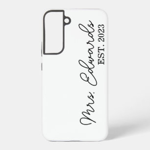 Coque Samsung Galaxy Limite Cursive Mme Custom Nom de famille Mariage C