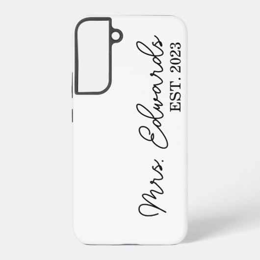 Coque Samsung Galaxy Limite Cursive Mme Custom Nom de famille Mariage C (Verso)