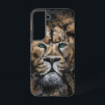Coque Samsung Galaxy Lion aux yeux verts<br><div class="desc">Strong Lion - King - Art Abstrait Modern Style Painting - Choisissez / Ajoutez votre texte unique / Nom / Couleur - Faites votre cadeau spécial - Redimensionnez et déplacez ou supprimez et ajoutez des éléments / du texte avec l'outil de personnalisation ! Peinture et design par MIGNED. S'il vous...</div>