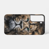 Coque Samsung Galaxy Lion aux yeux verts (Verso Horizontal)