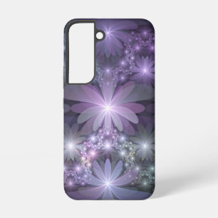 Coque Samsung Galaxy Lit de fleurs tendance brillant art fractal abstra