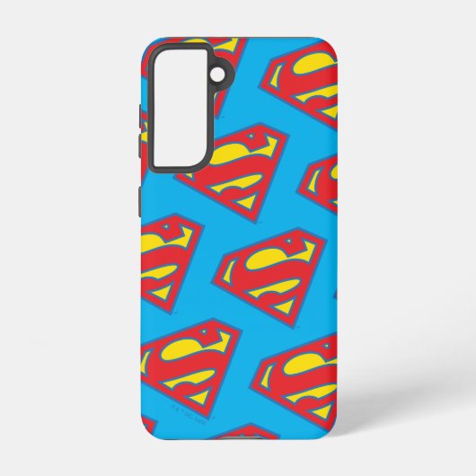 Coque Samsung Galaxy Logo classique Supergirl avec fond bleu (Verso)