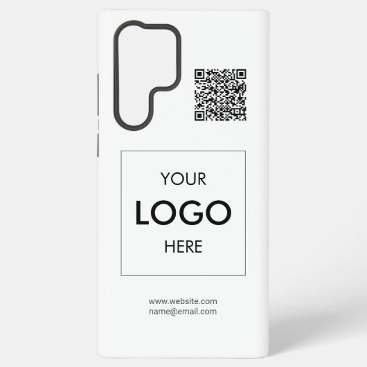 Coque Samsung Galaxy Logo Code QR Blanc Professionnel (Verso)