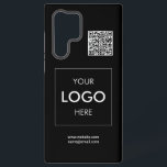 Coque Samsung Galaxy Logo Code QR noir<br><div class="desc">Votre logo et code QR</div>