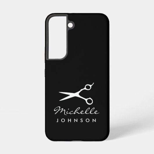 Coque Samsung Galaxy Logo de ciseaux de coiffeur chic (Verso)