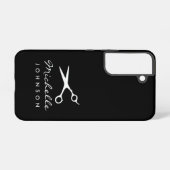 Coque Samsung Galaxy Logo de ciseaux de coiffeur chic (Verso Horizontal)