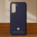 Coque Samsung Galaxy Logo Entreprise Entreprise<br><div class="desc">Un simple modèle d'affaires bleu marine sur mesure dans un style moderne minimaliste de luxe qui peut être facilement mis à jour avec votre logo et votre texte d'entreprise. Conçu avec un logo en or métallique brossé modèle, vous pouvez customiser en changeant le texte et l'image en utilisant les champs...</div>