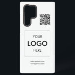 Coque Samsung Galaxy Logo QR Code Blanc Professionnel<br><div class="desc">Votre logo et code QR</div>