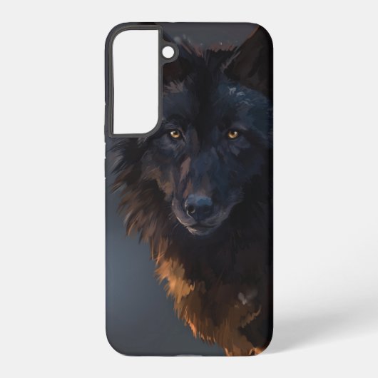 Coque Samsung Galaxy Loup noir (Verso)