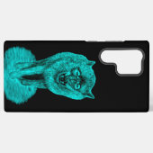 Coque Samsung Galaxy Loup noir en colère dans la nuit (Verso Horizontal)