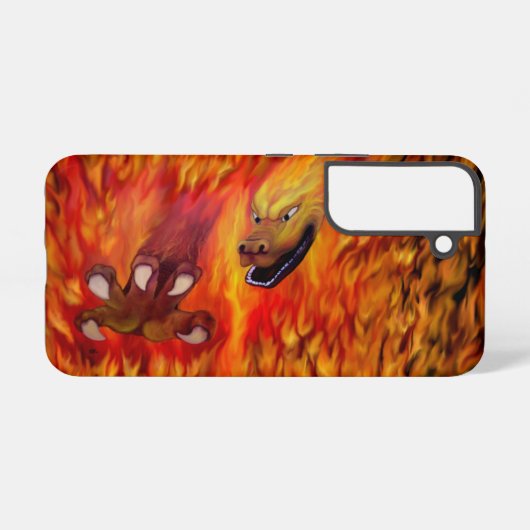 Coque Samsung Galaxy Louvre rouge dragon (Verso Horizontal)