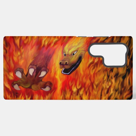 Coque Samsung Galaxy Louvre rouge dragon (Verso Horizontal)