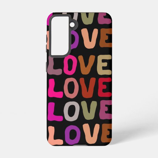 Coque Samsung Galaxy LOVE rétro super ondulé lettres répéter motif (Verso)