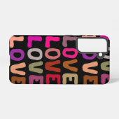 Coque Samsung Galaxy LOVE rétro super ondulé lettres répéter motif (Verso Horizontal)
