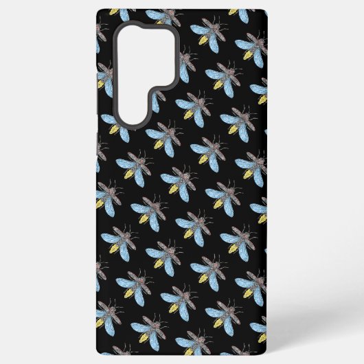 Coque Samsung Galaxy Luciole (noir) - Étui Samsung (Verso)