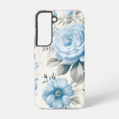 Coque Samsung Galaxy Lumière Artistique Pastel Roses Bleus (Verso)