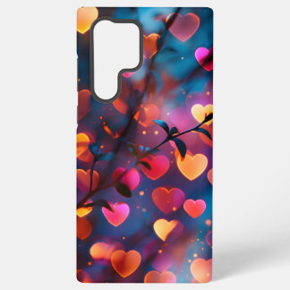 Coque Samsung Galaxy Lumières Bokeh en forme de cœur vibrant – Mobile d