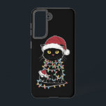 Coque Samsung Galaxy Lumières de Noël Amoureux de les chats amusantes<br><div class="desc">Lumières de Noël Amoureux de les chats amusantes</div>