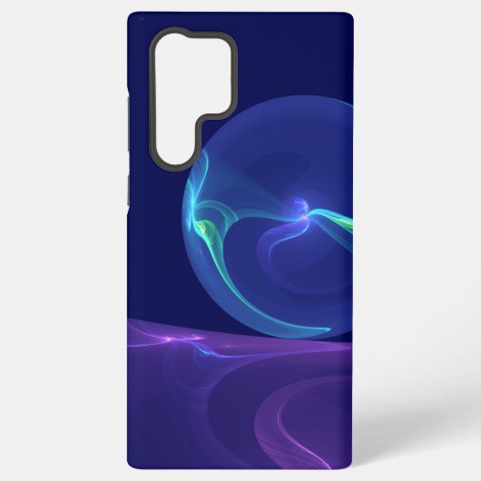 Coque Samsung Galaxy Lumineuse Bleu Violet Rêve Abstrait Fractal Art (Verso)