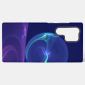 Coque Samsung Galaxy Lumineuse Bleu Violet Rêve Abstrait Fractal Art (Verso Horizontal)