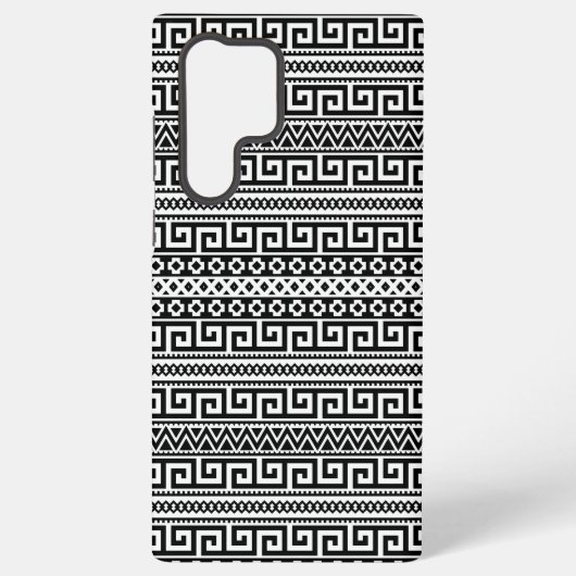 Coque Samsung Galaxy Luxury Monochrome Ancient Greek Aztec Maze Linear (Verso)