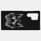 Coque Samsung Galaxy Lynx tribale noire et blanche (Verso Horizontal)