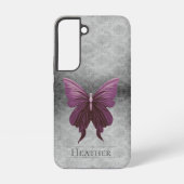 Coque Samsung Galaxy Magenta Joaillé Papillon Damas (Verso)